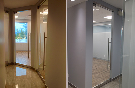commercial glass office partitions doors vancouver surrey