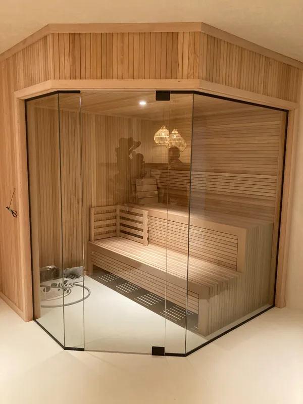 Custom glass sauna door