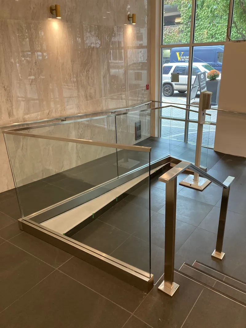Residential glass railing project in Vancouver area