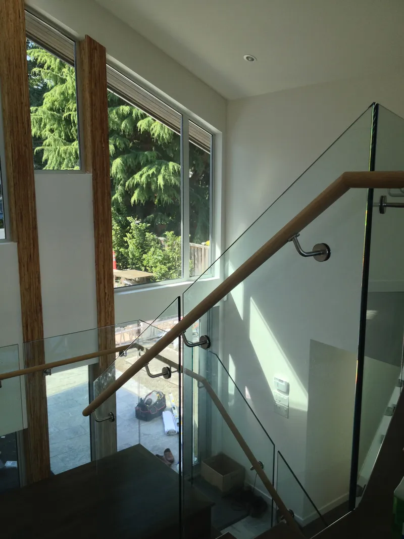 Residential glass railing project in Vancouver area