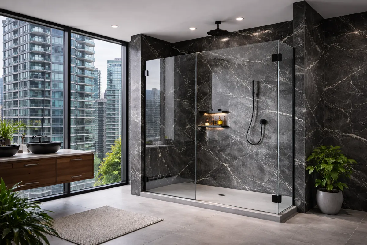 Glass shower enclosure