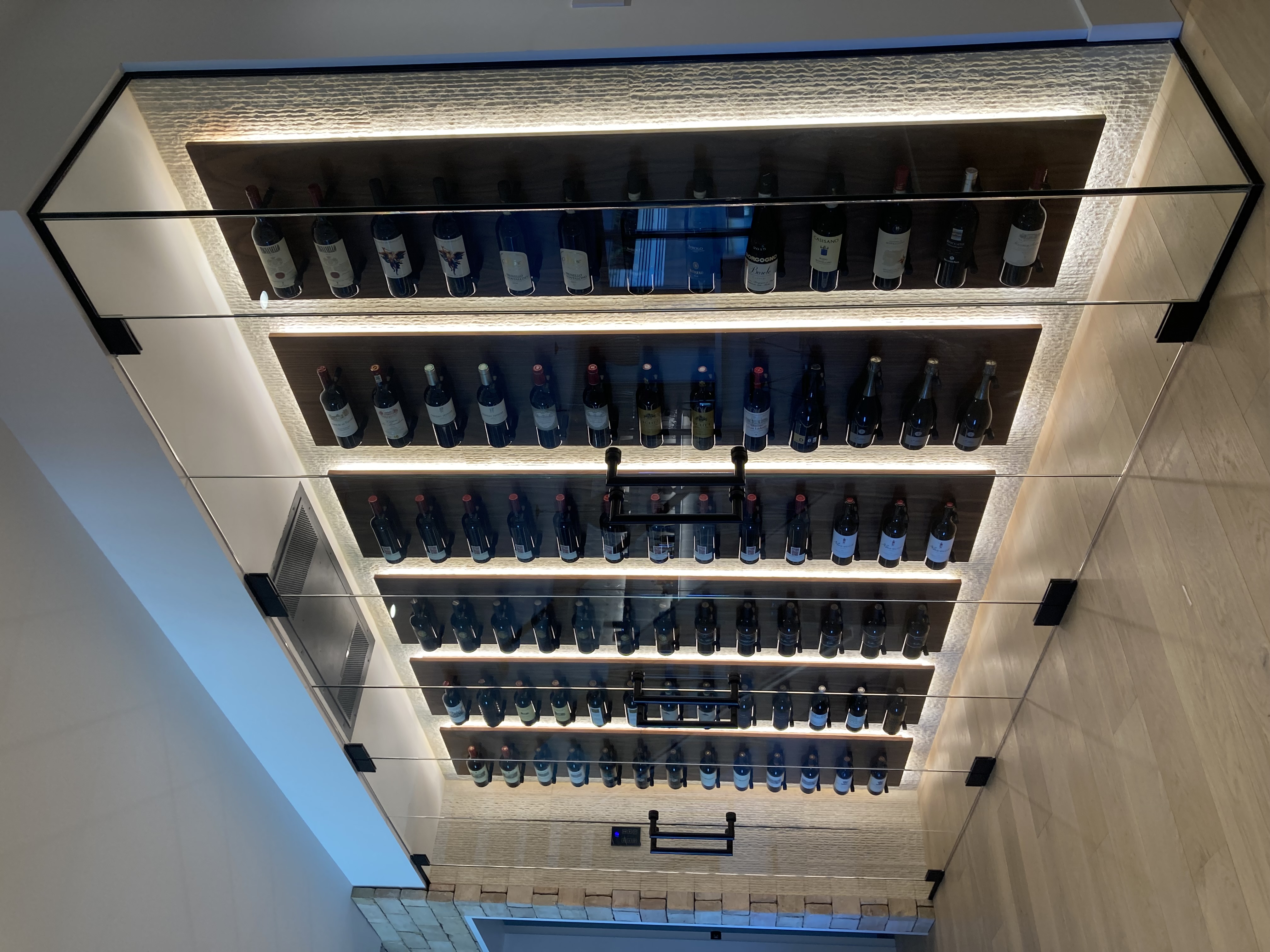 Custom glass wine cellar enclosure