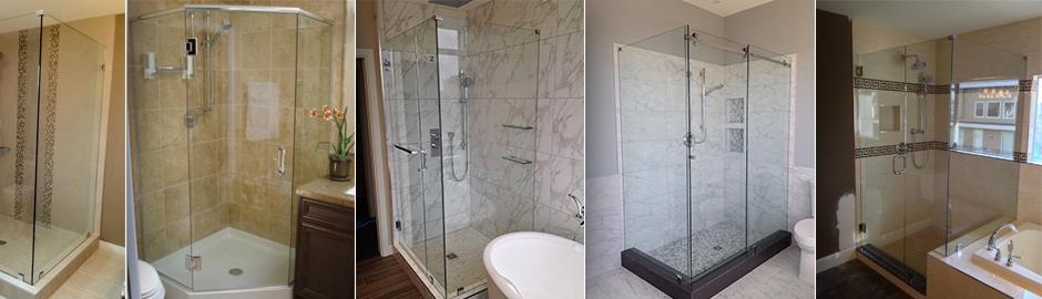 Framed and frameless shower door in Vancouver, Burnaby, glass railings